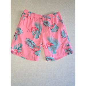 Hurley Men's Pink Flamingo Palms Tropical Woven Board Shorts Small